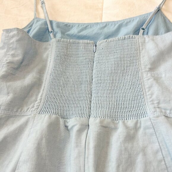 Aritzia Sunday Best Quaint Baby Blue Linen Blend Mini Dress Women’s Small - Picture 6 of 6